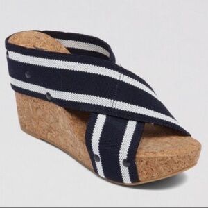 Lucky Brand Strap Wedges Stud Blue Sandals